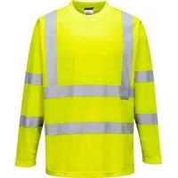 PORTWEST Warnschutz Langarm-T-Shirt - Größe: XXXL, Farbe: Gelb,