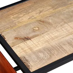Couchtisch mit Zeitschriftenhalter aus Echtleder | vidaXL : Farbe - Mehrfarbig