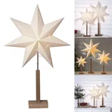 Star Fensterstern mit Beleuchtung | Weihnachtsdeko Fenster Beleuchtet| Weihnachtsdeko Innen | Papierstern beleuchtet | Weihnachtslampe| Weihnachtsstern beleuchtet stehend | Standleuchte Stern Weihnachten