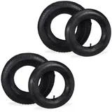 Relaxdays Sackkarrenreifen mit Schlauch 2er Set, Ersatzreifen 4.00-8 für Sackkarre, Stollenprofil, bis 150 kg, schwarz