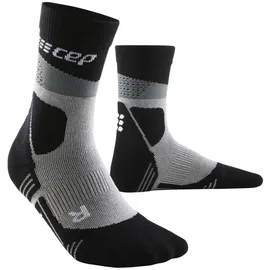 CEP Max Cushion Mid-Cut socks, Kompressionssocken Herren Grau Schwarz-42-45 (Herren)