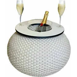 COOTAB Cooler Table MILANO Beistelltisch mit Acryl-Kühler - Champagner