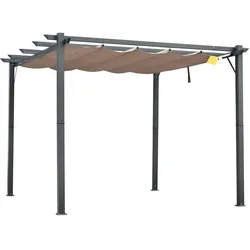 Outsunny - Pergola - 300Lx300Wx223Hcm - Kohlegrau+Kaffeebraun