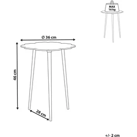 Beliani Beistelltisch silber / schwarz rund ⌀ 36 cm PUHOI