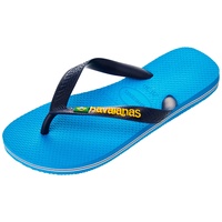 Havaianas Unisex Brasil Logo Flip Flops, Turquoise, 39/40 EU