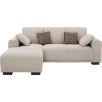 Ecksofa HOME AFFAIRE "Bornholm incl. 2 Kissen, Stellmaße 234x162 cm L-Form" Sofas Gr. B/H/T: 234cm x 85cm x 162cm, Struktur, Recamiere links, beige Recamiere wahlweise links oder rechts bestellbar