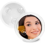 Fantasia Beauty® Kosmetikspiegel mit 7-facher Vergrößerung – Sicherer Halt durch 3 Saugnäpfe – Perfekt zum Schminken & Rasieren – Ø 15,5 cm – Vergrößerungsspiegel ohne Bohren für Bad, Dusche & Reisen