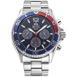 Orient Mako RN-TX0201L Chronograph Solar Panda Gemacht IN Japan Blau & Rot Neu