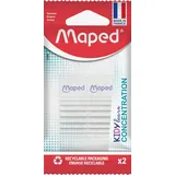 Maped - 2 Radierer KIDY LEARN CONCENTRATION - strukturierte Oberfläche - sensorische Stimulation - Effizienter Radiergummi - Made in France - recycelbare Papierverpackung