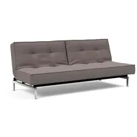 Innovation Living Schlafsofa Splitback Chrom Stoff Grau Grey
