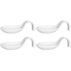Mäser 334810 Gourmetlöffel, Häppchenlöffel, Tapas spülmaschinenfest 10,5x5x3 cm, weiß 4er Pack)
