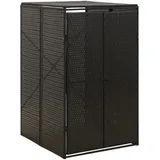 vidaXL Polyrattan Mülltonnenbox für 1 Tonne 76 x 78 x 120 cm schwarz