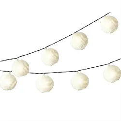 MARELIDA LED Solar Lichterkette Lampion 10 weiße Lampions Garten Balkon L: 4,5m