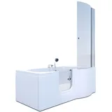 AcquaVapore Seniorendusche und Badewanne mit Tür S12D-L Dusche 170x85cm