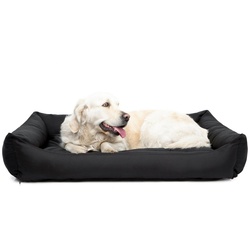 Hobbydog Tierbett Hundebett Eco, Bezug abnehbar und waschbar, Hundesofa für kleie und grosse Hunde, Größe: L,XL,XXL schwarz 43 cm x 62 cm