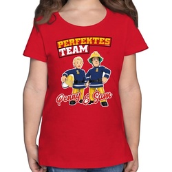 Shirtracer T-Shirt Perfektes Team – Penny & Sam – Feuerwehrmann Sam Mädchen – Mädchen Kinder T-Shirt tshirt 3 jahre – sam shirt – t-shirt feuerwehr kinder rot 104 (3/4 Jahre)