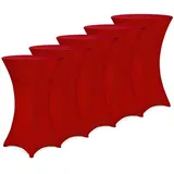 DEUBA Detex® Stehtischhusse Überzug 5er Set Ø80 Cm Ø Bordeaux Rot