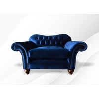 JVmoebel Chesterfield-Sessel, Chesterfield Sessel 1,5 Sitzer Design blau
