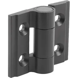 SCHARNIER OHNE FEDER A=35, B=30, ALUMINIUM SCHWARZ ELOXIERT