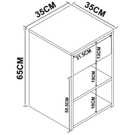 VCM Nachtschrank Sledo 35 x 35 x 65 cm Weiß