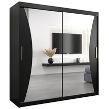 abiks möbel Schwebetürenschrank MONACO 200 x 200 x 62 cm Schwarz