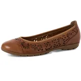 Marco Tozzi Damen Ballerinas weiches Feel Me Fußbett Leder weiches Innenfutter Elegant, braun (Cognac), 37 EU
