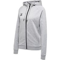 hummel Damen Hmlmove Grid Cot. Zip Hoodie for Women Hooded Sweatshirt, Grey Melange, XS