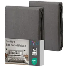 nyvi Spannbettlaken Frottee 90 x 200 - 100 x 200 cm grau 2 St.