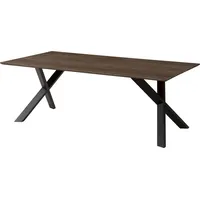 MASSIVMOEBEL24.DE Esstisch Akazie 180x90x75 grau lackiert / ausgestellte X-Beine