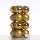 MARELIDA Christbaumkugeln Weihnachtskugeln bruchfest D: 4cm gold 16er Set