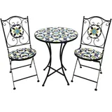 Mojawo Dekoratives Mosaik Set Sitzgarnitur Sitzgruppe Gartentisch Stühle Bistrotisch