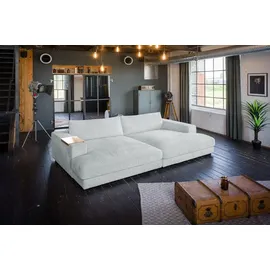 KAWOLA Big Sofa Cord 2-Sitzer Hellgrau