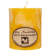 Kerzenfarm Hahn Bienenwachs Stumpenkerze 65x75 mm gelb