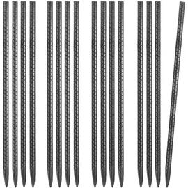 Vevor Bodenanker, 406,4 mm, I-Typ mit 11,5 mm Durchmesser, verzinkte Zeltheringe, Erdanker, Erdnägel, Heringe, für Zelten, Vordächern, Camping, Trampolin, Blumenständer (16er-Pack)