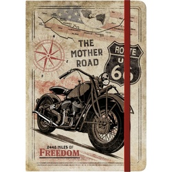 Nostalgic Art Route 66 Bike Map, Notizbuch - 22 cm x 1 cm x 15 cm
