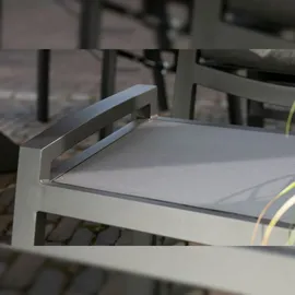 Mr. Deko Fußhocker Sevilla - uni anthrazit - Aluminiumgestell