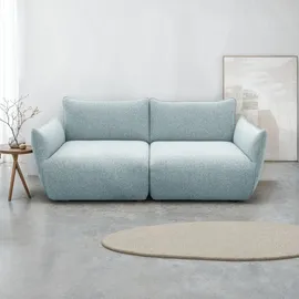 DOMO collection Big-Sofa DOMO COLLECTION "Bristol in 2 Breiten, Taschenfederkern für hohen Sitzkomfort", blau (hellblau), B:194cm H:79cm T:102cm, 100% Polyester, Sofas, Big-Sofa, Breite 194cm. Pflegeleichter Strukturstoff