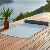 Navaris Yogamatte - Fitnessmatte - Yogamatte mit Tasche - rutschfest und hautfreundlich - Yoga Teppich - Yoga Matte groß - Trainingsmatte groß - 183 x 61 cm - Blau