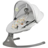 Kinderkraft LUMI 2 Babywippe, Elektrische Babyschaukel, Von der Geburt bis 9 Monate, Höhenverstellbar, 5 Schaukelmodi, 12 Melodien, Bogen mit Spielzeug, Dunkelgrau