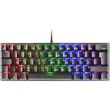 Mars Gaming Gaming MK60 Schwarz, Mechanische Tastatur FRGB, Antighosting, Switch Mechanischer Blau, Französisch Sprache, MK60BFR
