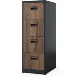 Jan Nowak V004A Hängeregistraturschrank 132 x 46 x 62 cm Anthrazit/Holzoptik