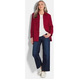 GOLDNER Lässige Longjacke mit Pepitamuster", in dunkelrot | Gr.: 40,