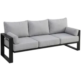 beautysofa VERDINO Garten-Lounge-Set 3-Sitzer Sofa + Sessel + Sessel beige/grau