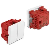 DeLock Easy 45 Wippschalter 2fach 45 x 45 mm, weiß