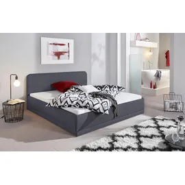 Westfalia Schlafkomfort Polsterbett, grau (anthrazit), B:210cm L:210cm, Bezug Bett: wahlweise Microfaser (100% Polyester), Strukturstoff (77% Polyester, 23% Viskose) oder Kunstleder;Bonnell-Federkernmatratze: Mischgewebe (51% Polyprophlen, 39% Polyester, 10%