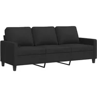vidaXL 3-Sitzer-Sofa Schwarz 180 cm Stoff