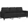 vidaXL 3-Sitzer-Sofa Schwarz 180 cm Stoff