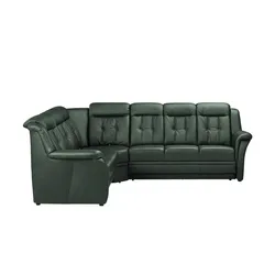 Polstermöbel Oelsa Komfort-Ecksofa aus Leder  Andorra , grün , Maße (cm): B: 272 H: 99 T: 238.0