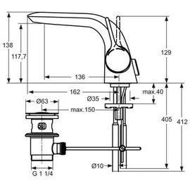 Ideal Standard Melange Einhandmischer chrom A4258AA