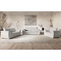 Cotta Polstergarnitur COTTA "Leandra", weiß (altweiß), Leder PAMPAS, Sitzmöbel-Sets, Couchgarnitur, Set bestehend aus: 2-Sitzer & 2,5-Sitzer